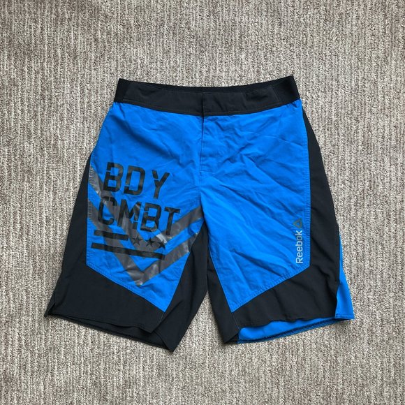 Men's Small Reebok Crossfit Training Shorts Blue Black - Picture 1 of 4